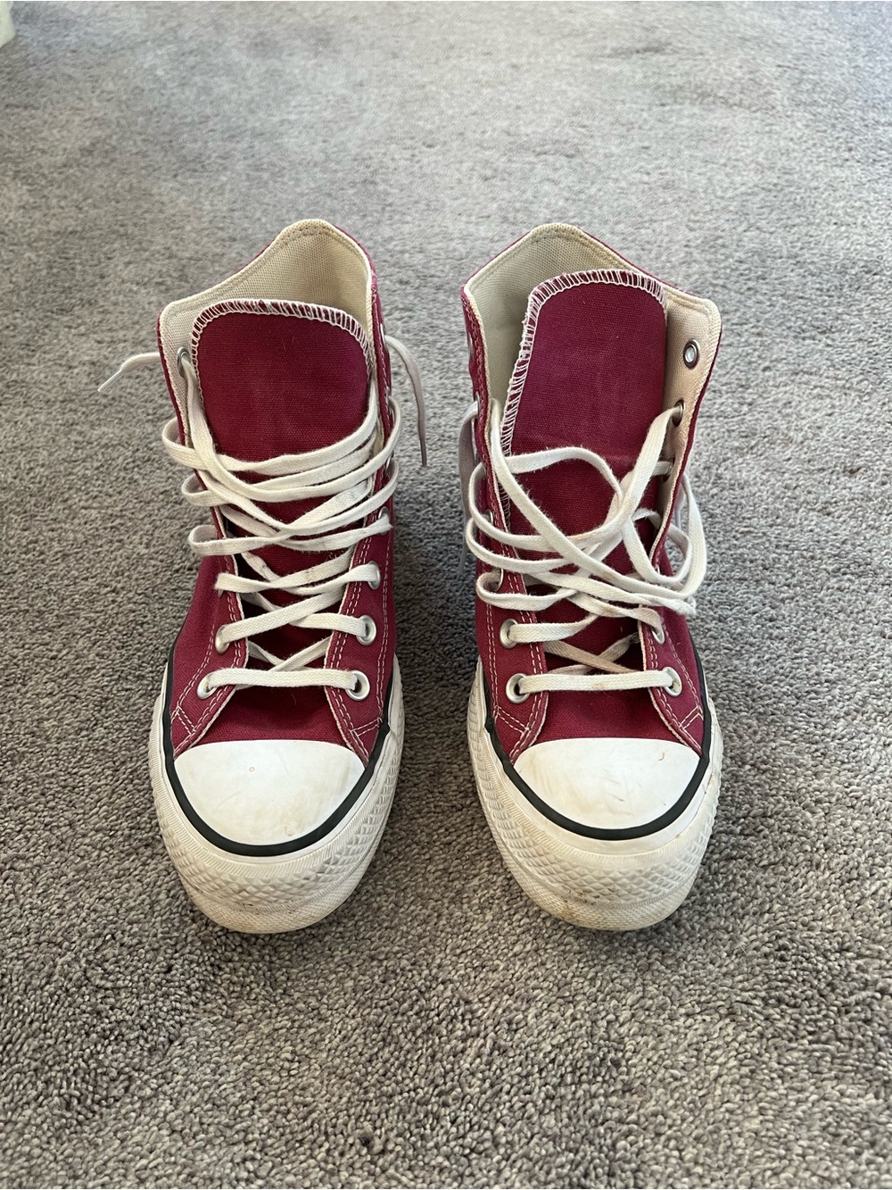 Converse High Top Platform Canvas Sneakers - 7.5 - Picture 3 of 6